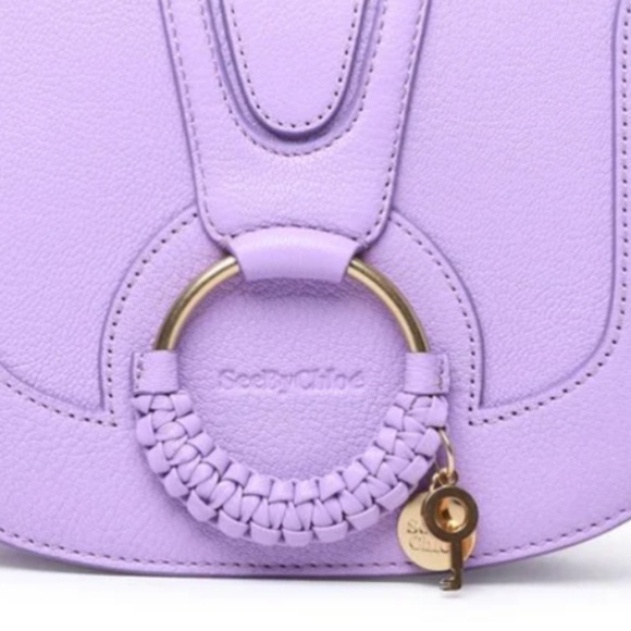 NWT SEE BY CHLOE LILAC Hana Flap Over Leather Crossbody New with Tag - Picture 8 of 9